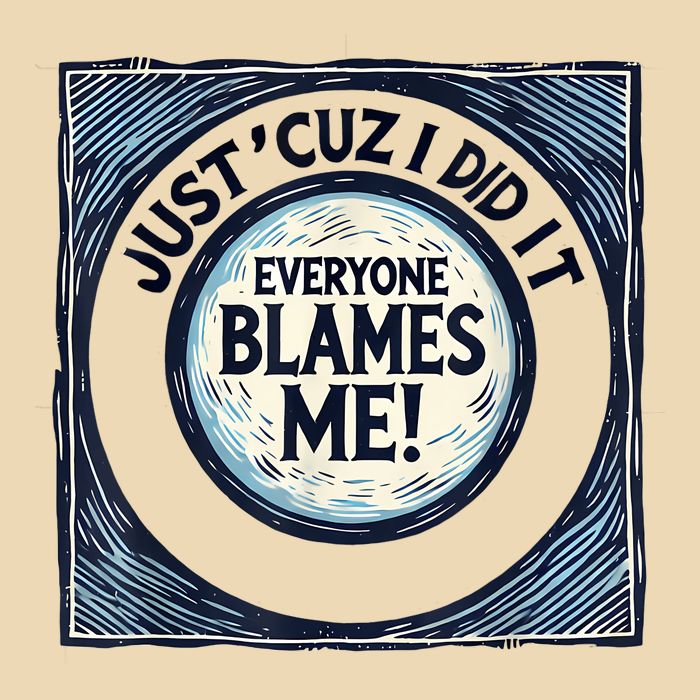 Just ‘Cuz I Did It Everyone Blames Me Funny Joke Graphic Zip Tote Bag