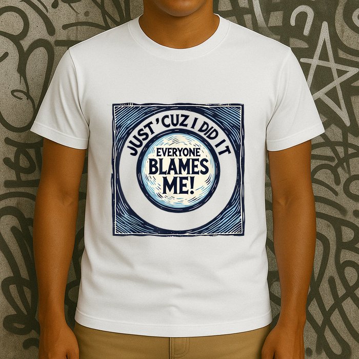 Just ‘Cuz I Did It Everyone Blames Me Funny Joke Graphic T-Shirt