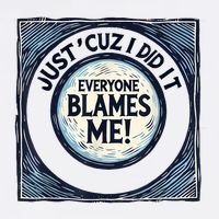 Just ‘Cuz I Did It Everyone Blames Me Funny Joke Graphic Flatbill Hat