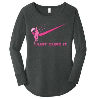 Just Cure It - Breast Cancer Awareness Pink Ribbon Women's Perfect Tri Tunic Long Sleeve Shirt