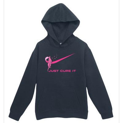 Just Cure It - Breast Cancer Awareness Pink Ribbon Urban Pullover Hoodie