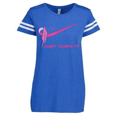 Just Cure It - Breast Cancer Awareness Pink Ribbon Enza Ladies Jersey Football T-Shirt