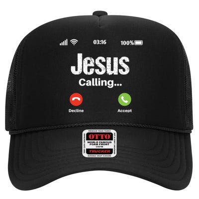 Jesus Calling John 3:16 Christian Accept Christ High Crown Mesh Back Trucker Hat