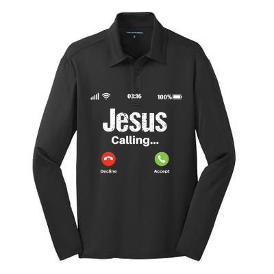 Jesus Calling John 3:16 Christian Accept Christ Silk Touch Performance Long Sleeve Polo