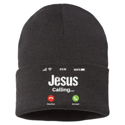 Jesus Calling John 3:16 Christian Accept Christ Sustainable Knit Beanie