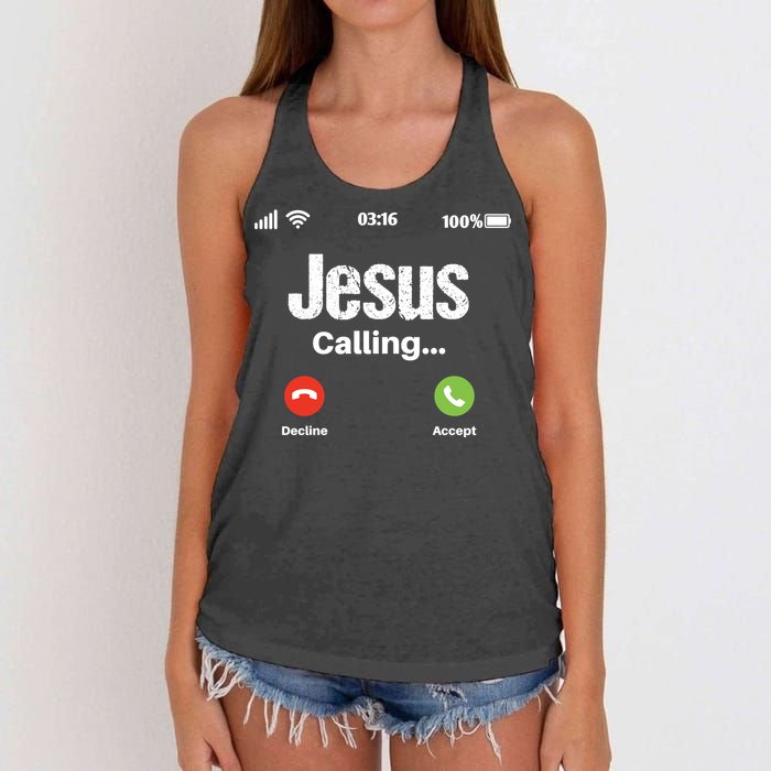 Jesus Calling John 3:16 Christian Accept Christ Women's Knotted Racerback Tank