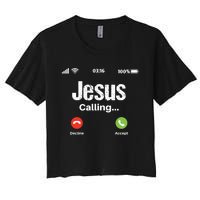 Jesus Calling John 3:16 Christian Accept Christ Women's Crop Top Tee