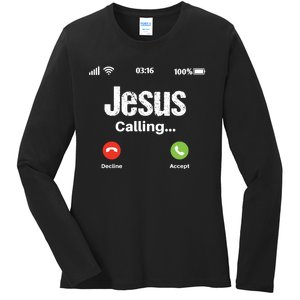 Jesus Calling John 3:16 Christian Accept Christ Ladies Long Sleeve Shirt