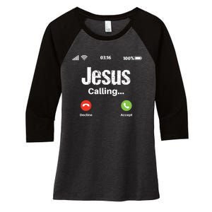 Jesus Calling John 3:16 Christian Accept Christ Women's Tri-Blend 3/4-Sleeve Raglan Shirt