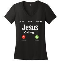 Jesus Calling John 3:16 Christian Accept Christ Women's V-Neck T-Shirt