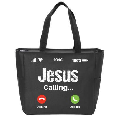 Jesus Calling John 3:16 Christian Accept Christ Zip Tote Bag