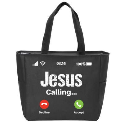 Jesus Calling John 3:16 Christian Accept Christ Zip Tote Bag