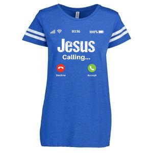 Jesus Calling John 3:16 Christian Accept Christ Enza Ladies Jersey Football T-Shirt