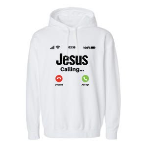 Jesus Calling John 3:16 Christian Accept Christ Garment-Dyed Fleece Hoodie