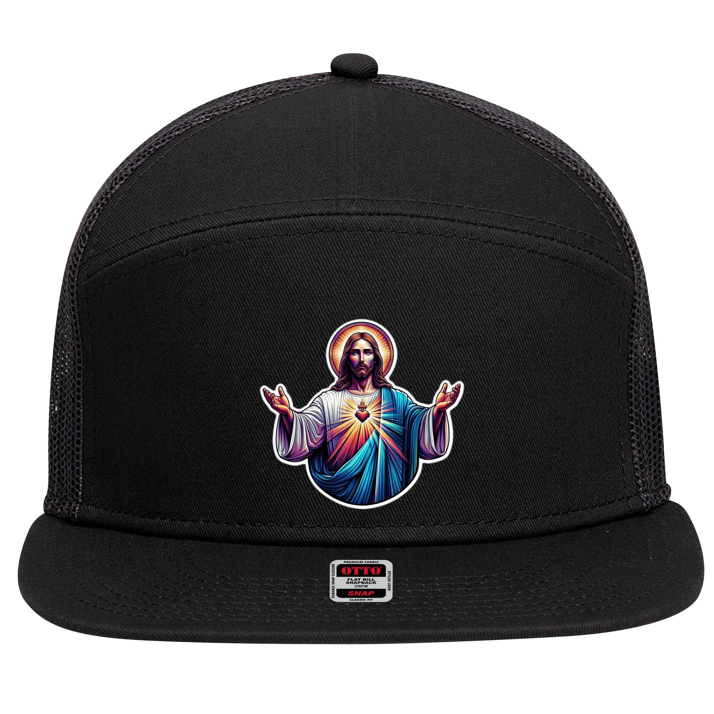 Jesus Christ 7 Panel Mesh Trucker Snapback Hat