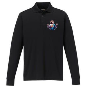 Jesus Christ Performance Long Sleeve Polo