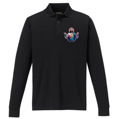 Jesus Christ Performance Long Sleeve Polo