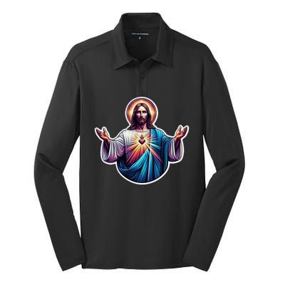 Jesus Christ Silk Touch Performance Long Sleeve Polo