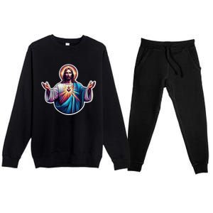 Jesus Christ Premium Crewneck Sweatsuit Set