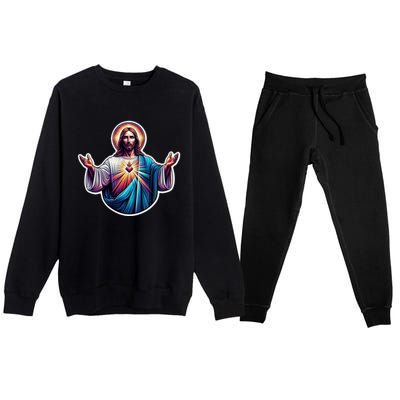 Jesus Christ Premium Crewneck Sweatsuit Set