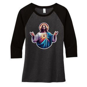 Jesus Christ Women's Tri-Blend 3/4-Sleeve Raglan Shirt