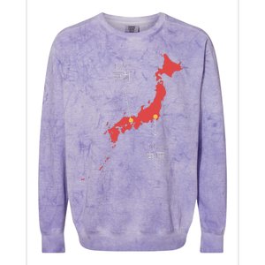 Japan Country Japanese Art Map Island Asia Kyoto Tokyo Gift Colorblast Crewneck Sweatshirt