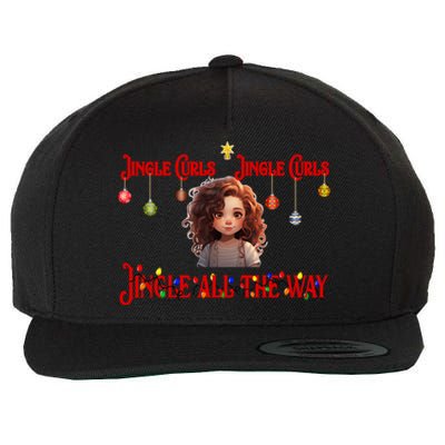 Jingle Curls Jingle Curls Jingle All The Way Funny Christmas Gift Wool Snapback Cap