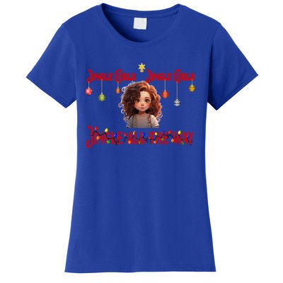 Jingle Curls Jingle Curls Jingle All The Way Funny Christmas Gift Women's T-Shirt