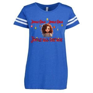 Jingle Curls Jingle Curls Jingle All The Way Funny Christmas Gift Enza Ladies Jersey Football T-Shirt