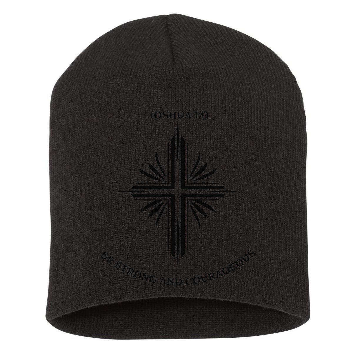 Jesus Cross Joshua 19 Inspirational Design Short Acrylic Beanie