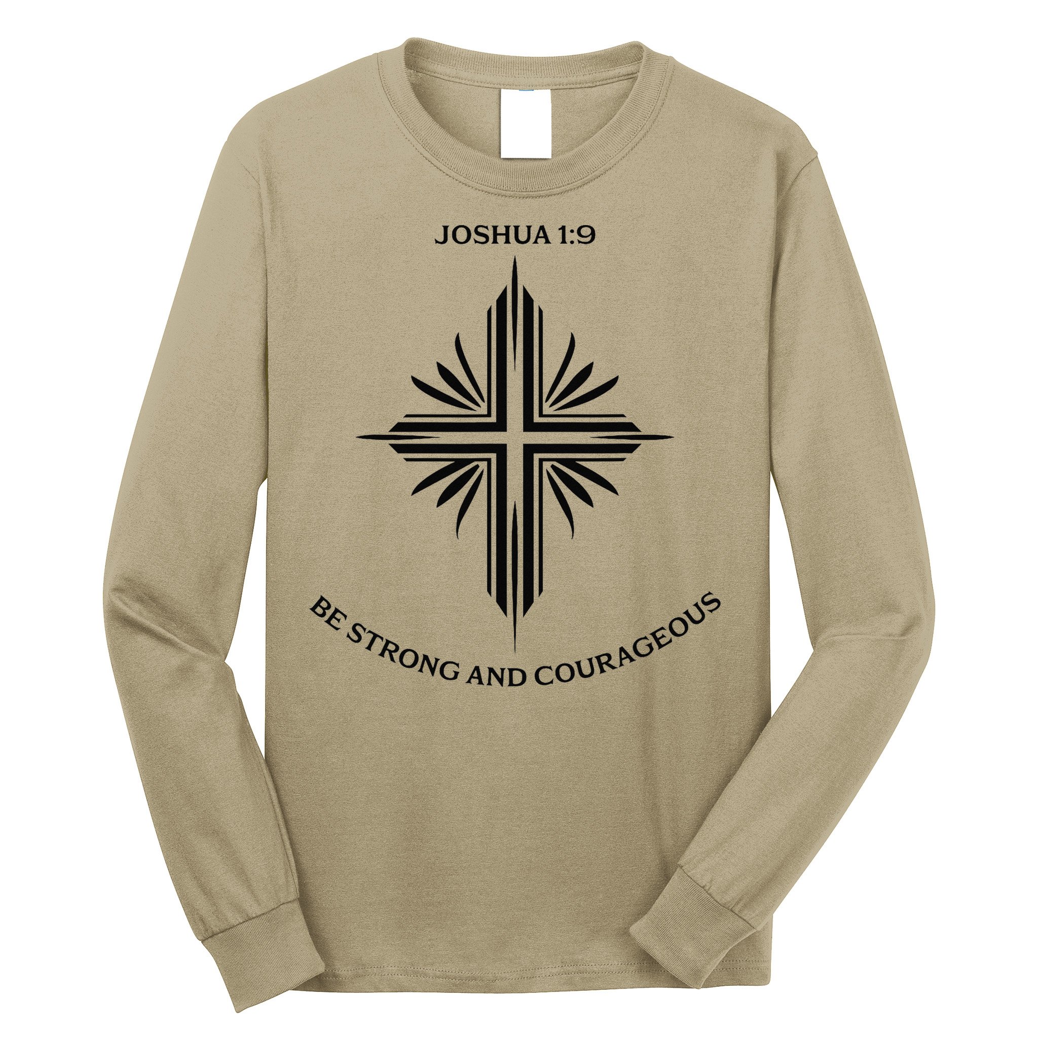 Jesus Cross Joshua 19 Inspirational Design Long Sleeve Shirt