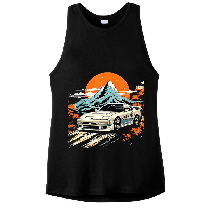 Jdm Car Japanese Retro Car Racing Drifting Legends Tuning Ladies PosiCharge Tri-Blend Wicking Tank