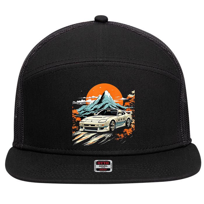 Jdm Car Japanese Retro Car Racing Drifting Legends Tuning 7 Panel Mesh Trucker Snapback Hat
