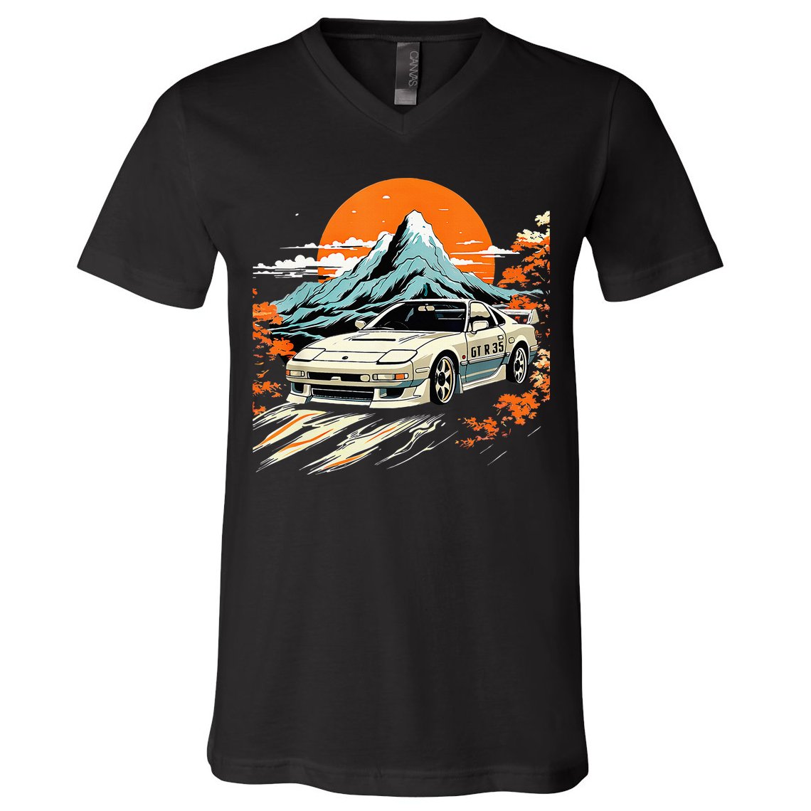 Jdm Car Japanese Retro Car Racing Drifting Legends Tuning V-Neck T-Shirt