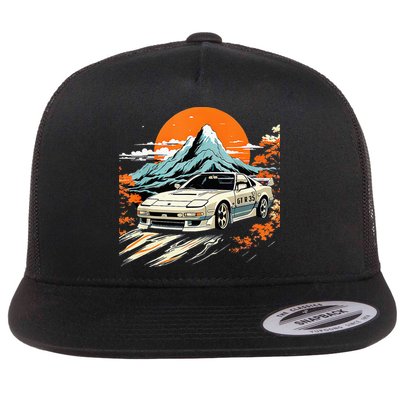 Jdm Car Japanese Retro Car Racing Drifting Legends Tuning Flat Bill Trucker Hat