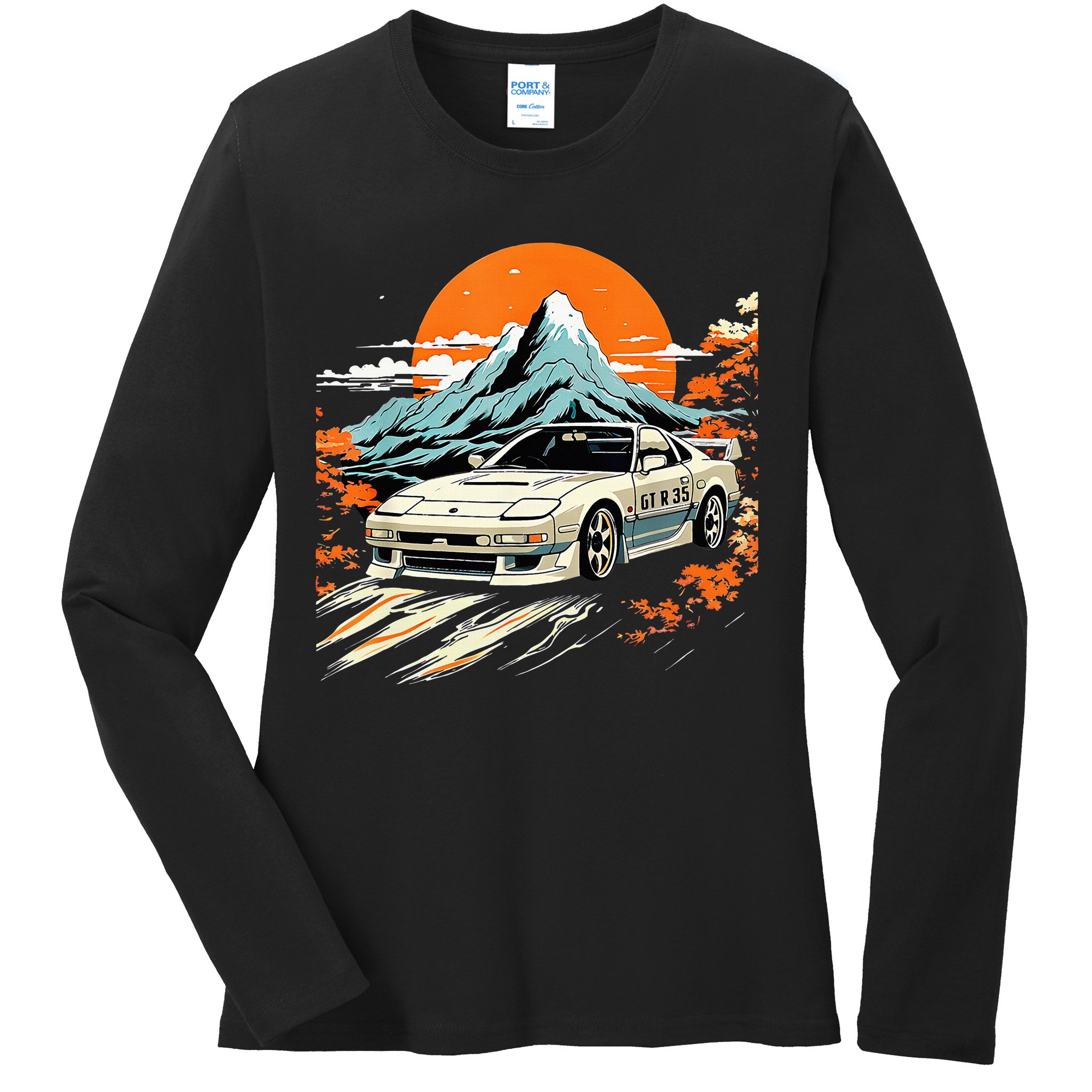 Jdm Car Japanese Retro Car Racing Drifting Legends Tuning Ladies Long Sleeve Shirt