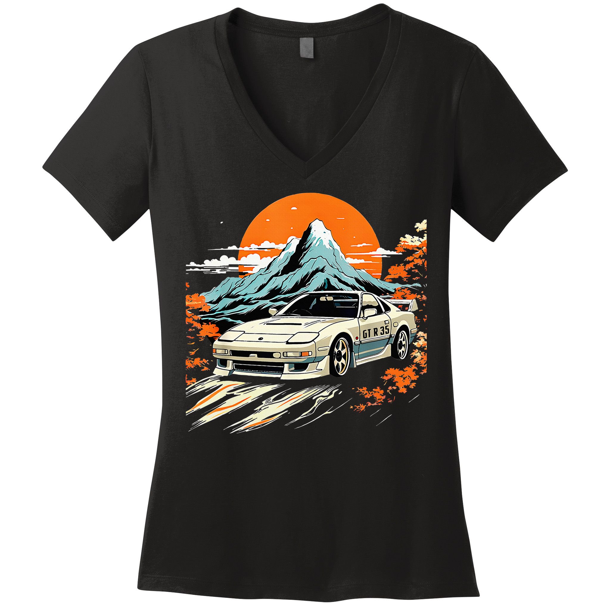 Jdm Car Japanese Retro Car Racing Drifting Legends Tuning Women's V-Neck T-Shirt