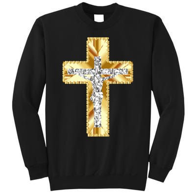 Jesus Christ Jesus Diamond Gold Cross Jesus Sweatshirt