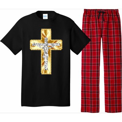 Jesus Christ Jesus Diamond Gold Cross Jesus Pajama Set