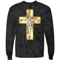 Jesus Christ Jesus Diamond Gold Cross Jesus Tie-Dye Long Sleeve Shirt