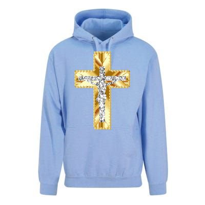 Jesus Christ Jesus Diamond Gold Cross Jesus Unisex Surf Hoodie