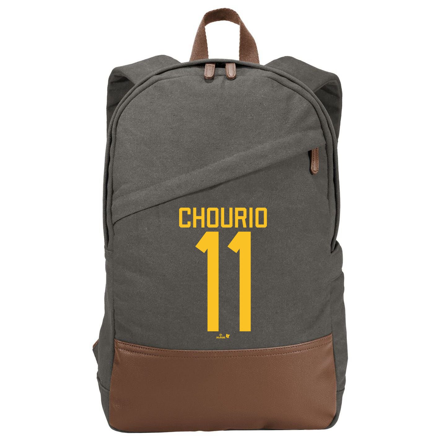 Jackson Chourio Jersey Front Back 11 Cotton Canvas Backpack