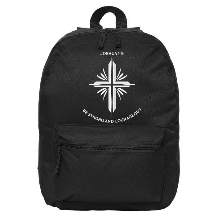 Jesus Cross Joshua 19 Inspirational Design 16 in Basic Backpack