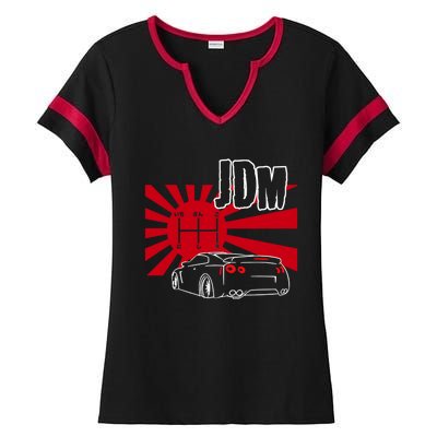 Jdm Car Japanese Street Racing Drifting Gift Ladies Halftime Notch Neck Tee