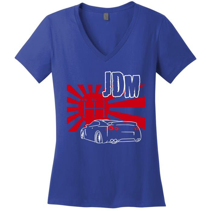 Jdm Car Japanese Street Racing Drifting Gift Women's V-Neck T-Shirt