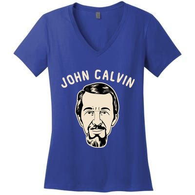 John Calvin Women's V-Neck T-Shirt