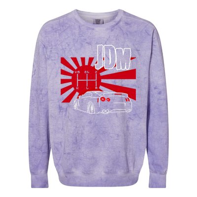 Jdm Car Japanese Street Racing Drifting Gift Colorblast Crewneck Sweatshirt