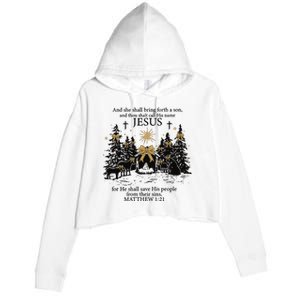 Jesus Christmas Crop Fleece Hoodie