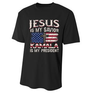 Jesus Christ Kamala Harris 2024 For President Christian Performance Sprint T-Shirt