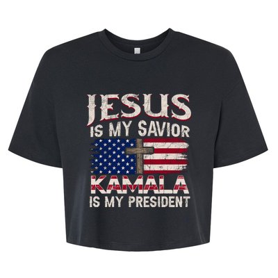 Jesus Christ Kamala Harris 2024 For President Christian Bella+Canvas Jersey Crop Tee